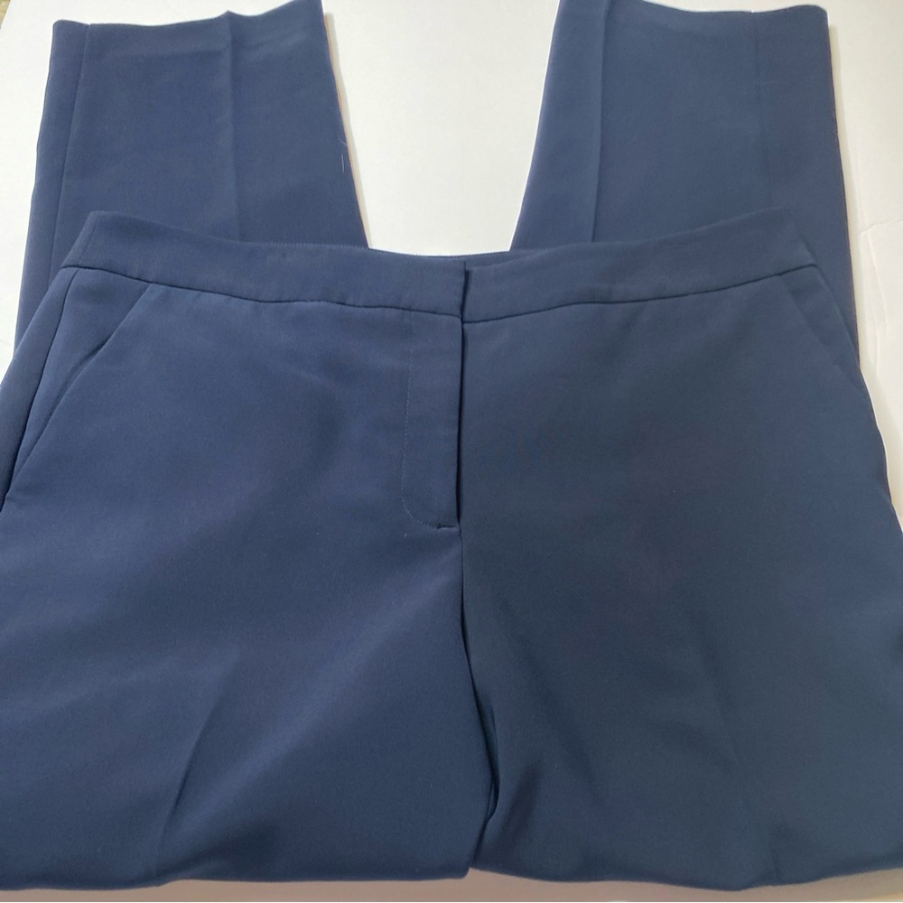 Talbots Women's Navy Size 12 Flat Front Straight Leg Newport Dress Pants Trouser